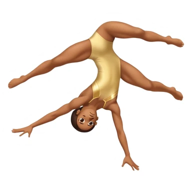 A skilled acrobat mid-air, executing a breathtaking flip with perfect control. The pose radiates strength, balance, and agility. The background suggests a dynamic performance space, with stage lights or a competition arena, emphasizing motion, precision, and teamwork. sticker