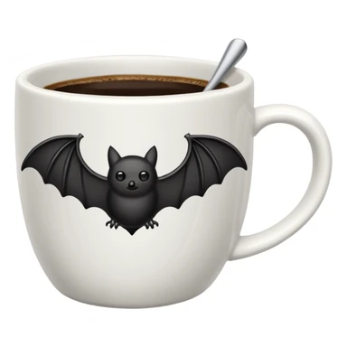 a coffeecup with a bat on it sticker