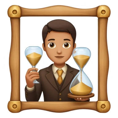 man holding hourglass sticker
