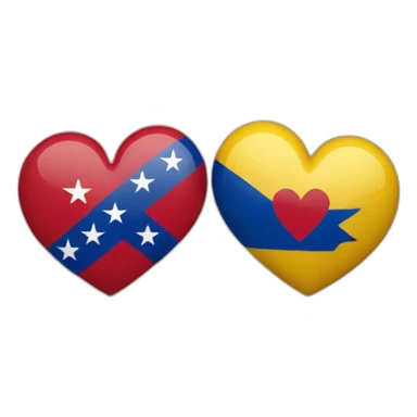 heart Venezuela and Dominican Republic flag sticker