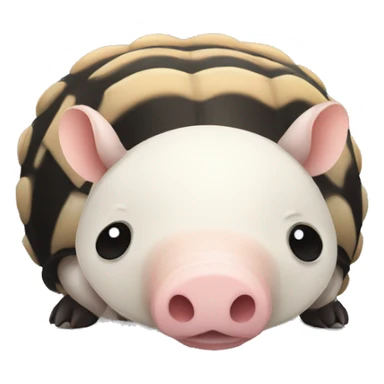 Black and white chubby armadillo pig panda centipede armadillo  sticker