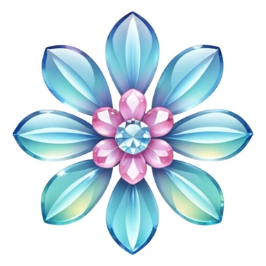 Sparkly glossy Pastel  glass crystal flower  sticker