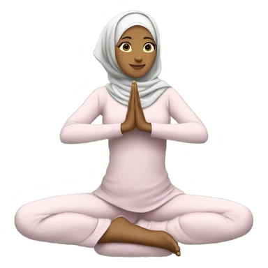 Hijabi-woman-doing-yoga-tree-pose sticker