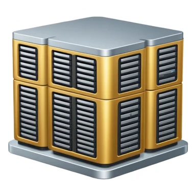 central server surrounded by several small servers, web hosting agency plan sticker