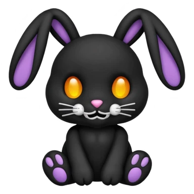 Emoji d'une peluche lapin squelette noir sticker