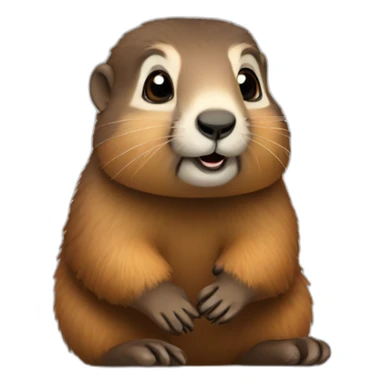 cute marmot with serbian sticker