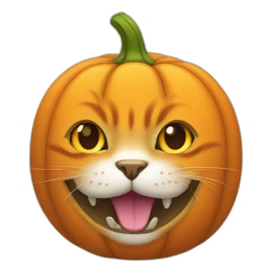 un chat citrouille sticker
