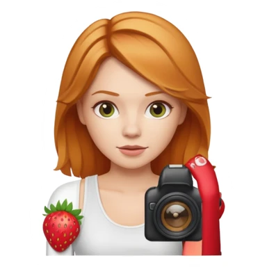 Strawberry blonde photographer wearing white tank sticker