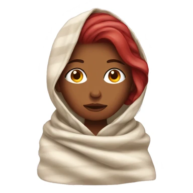 Woman with cherry hair in a blanket sticker