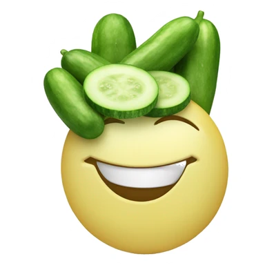 Smiling smiley with cucumbers on his eyes sticker