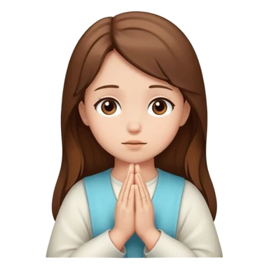 Girl brown hair praying sticker