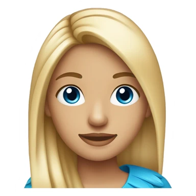 Blonde haired girl with straight hair and blue feather earring sticker