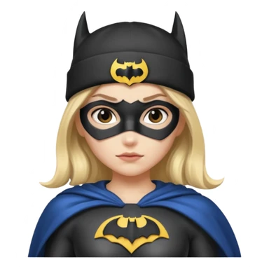 girl superhero with beanie batman sticker