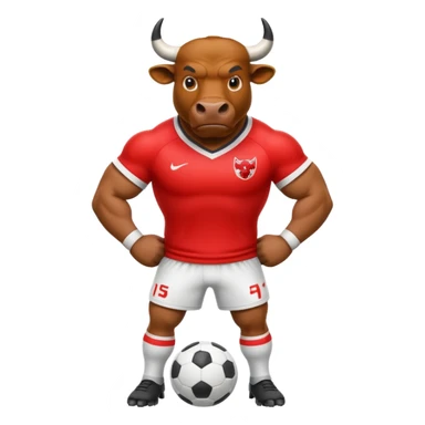 Create emojis of a bull that are related to soccer sticker