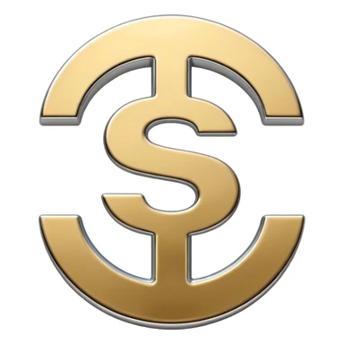 A double dollar sign emoji made of polished silver chrome, smooth metallic surface, glossy reflections, luxury swag vibe, minimal iOS emoji style, centered on white background sticker
