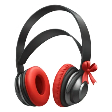 headphones with red bows sticker