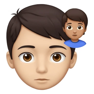 Dark brown hair, make the boy mixed race and is a boy and make his iris a bit smaller sticker