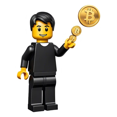 lego homme vêtement noir bitcoin sticker