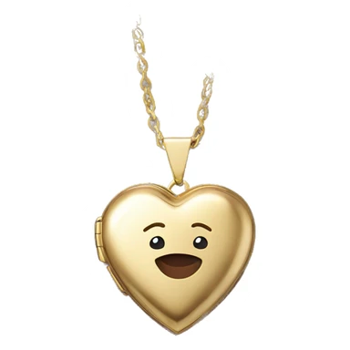 gold with burgundy accents heart shaped locket sticker