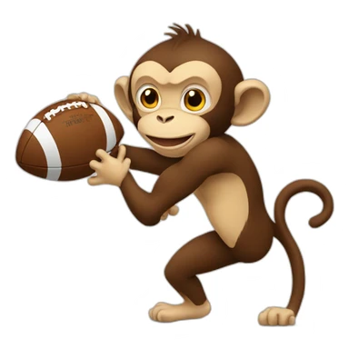 Monkey playing football  sticker