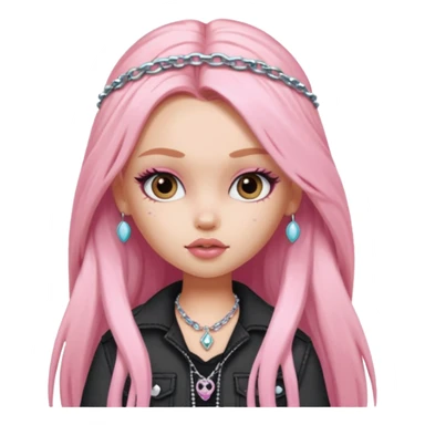 grunge aesthetic, pretty bratz, accessoires, light pink long hair sticker