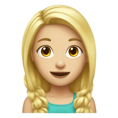 Blonde girl taking a selfie sticker