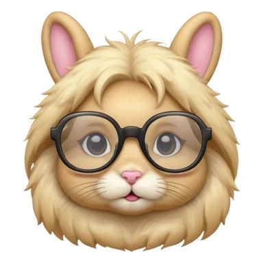 Blonde bunny wearing glasses sticker