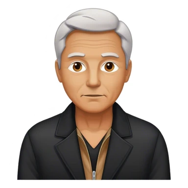 mature man in black jacket sticker
