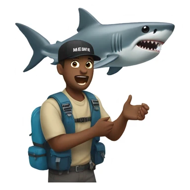 Me  catching a shark sticker