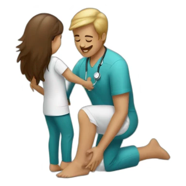 indian female physio treating patient with back pain sticker
