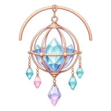 Pastel warm-colored romantic lush beautiful pretty hanging crystal-catcher aesthetic sticker