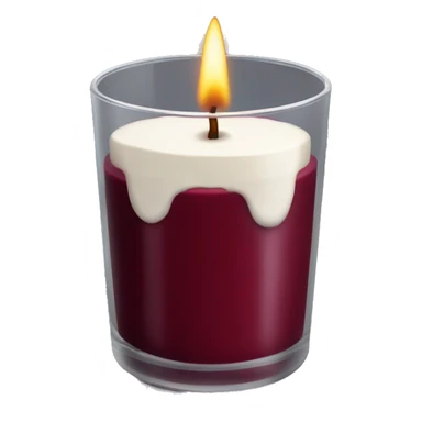 Dark red velvet candle in a glass sticker