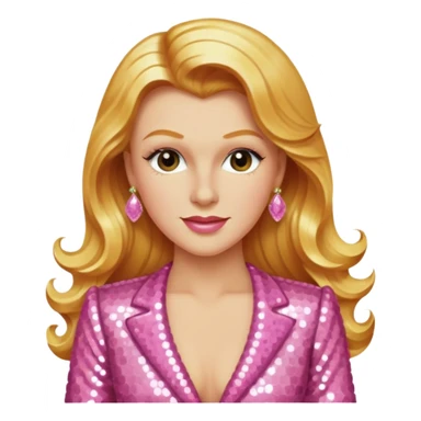 Ginger Rogers with long golden blonde hair, pink sequin outfit  sticker