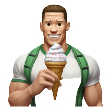 john cena with ice cream in chinese sticker