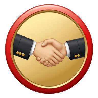 circular achievement style badge border for brand loyalist featuring a handshake and classy border  sticker