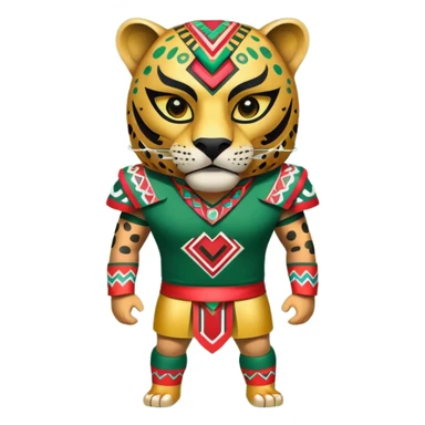 jaguar mexicano con vestimenta azteca que juega futbol sticker