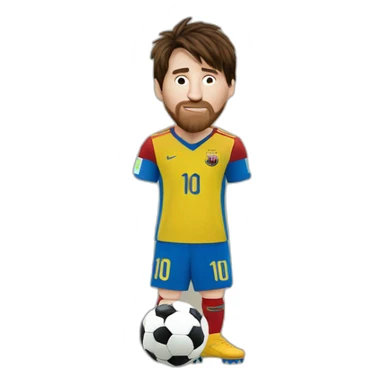 Lionel messi kissing the world cup sticker