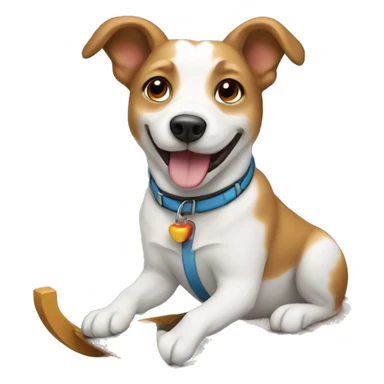 Dog on a sled sticker