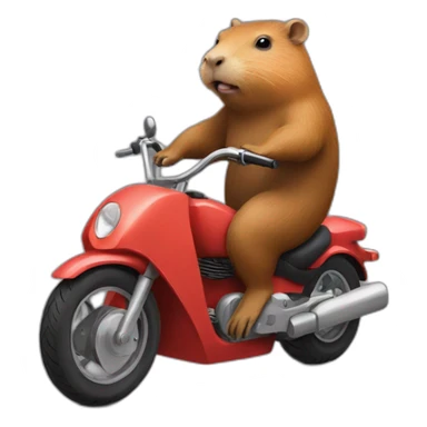 capybara riding motorcycle sticker