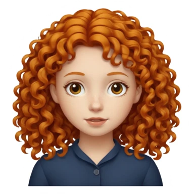A ginger girl with curly hair in this style 👩🏼‍🦱 sticker