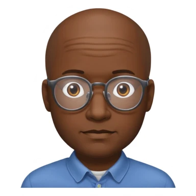 Balding black man with glasses and hair around the sides sticker