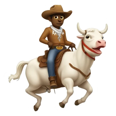 cowboy pepe riding a bull sticker