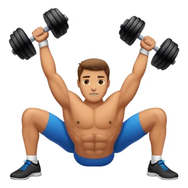 guy lying chest flyes dumbbell sticker