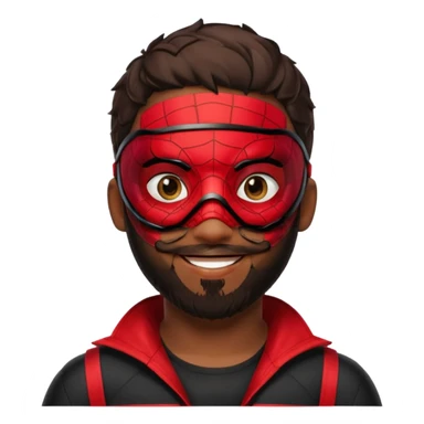 Miles Morales with beard, eye mask, low fade sticker