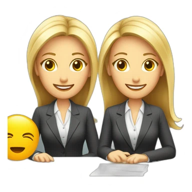 two white business women hr department on table sticker