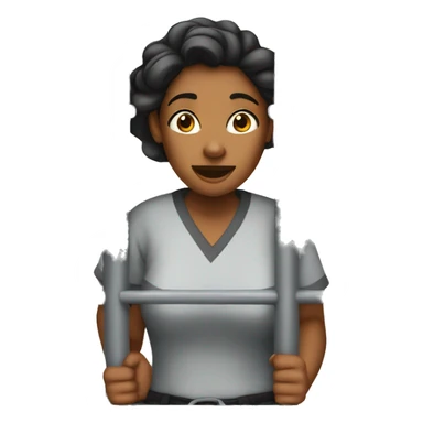 A woman in jail cell  sticker