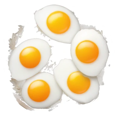 a bowl of rice with two eggs and chicken thigh front view sticker