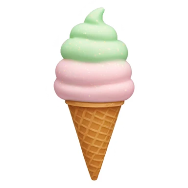 light pink ice cream cone with light green sprinkles  sticker