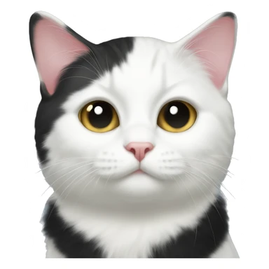 black and white tuxedo cat short hair sticker