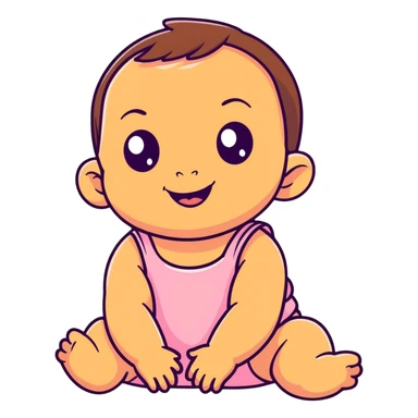 smiling baby girl with big eyes and medium skin tone sticker
